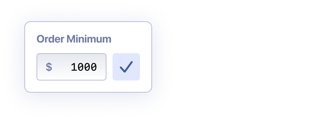 Set minimum order amount